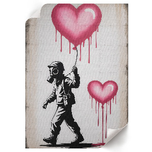 Retro-Poster mit Graffiti-Herz