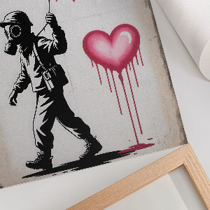 Retro-Poster mit Graffiti-Herz