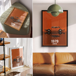 Poster auf Leinwand im Retro-Klassiker-Stil