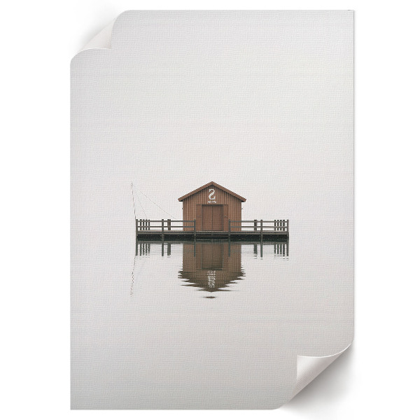 Kunstdruck leinwand Ferienhaus am Wasser