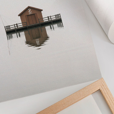 Kunstdruck leinwand Ferienhaus am Wasser