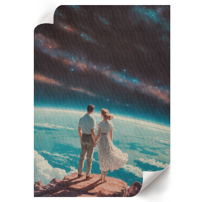 Retro poster Kosmische Liebe