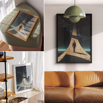 Poster kunstdruck Weltraumreise