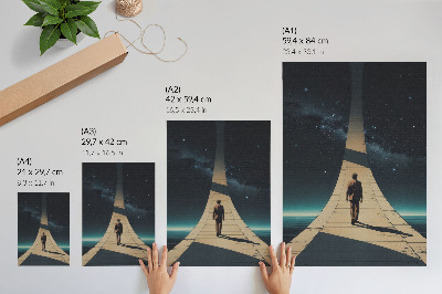 Poster kunstdruck Weltraumreise