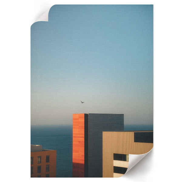 Kunstdruck leinwand Stadt und Meer