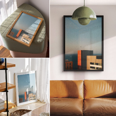Kunstdruck leinwand Stadt und Meer