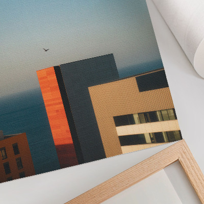Kunstdruck leinwand Stadt und Meer