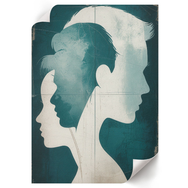 Poster kunstdruck Gesichtsprofile