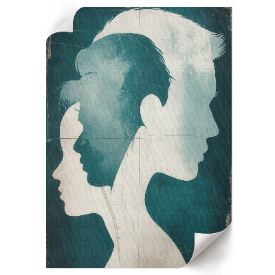 Poster kunstdruck Gesichtsprofile