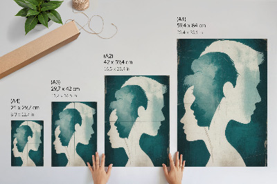 Poster kunstdruck Gesichtsprofile