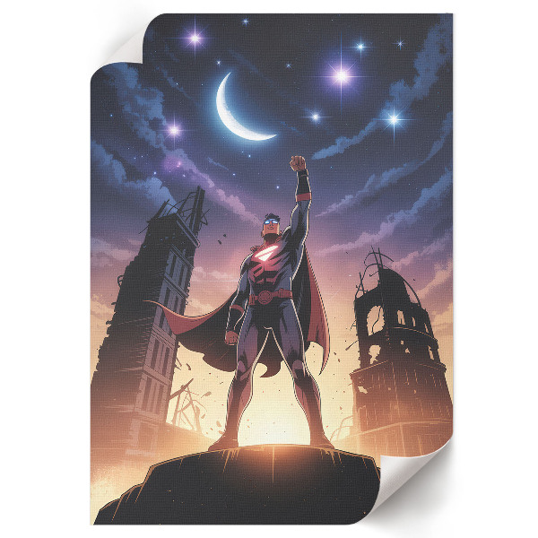 Wand poster Superheld bei Nacht
