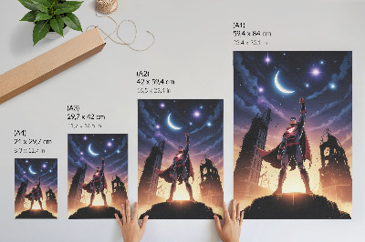 Wand poster Superheld bei Nacht