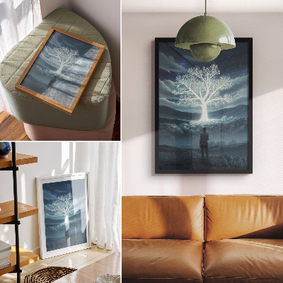 Poster kunstdruck Leuchtender Baum