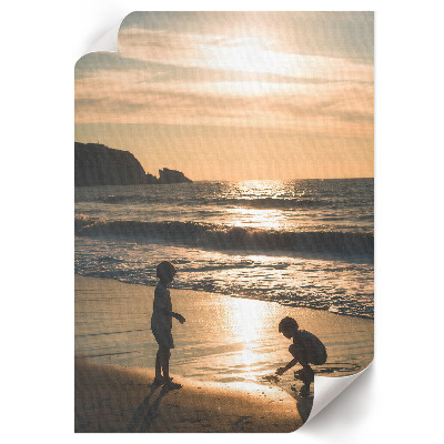 Kunstdruck poster Kinder am Strand