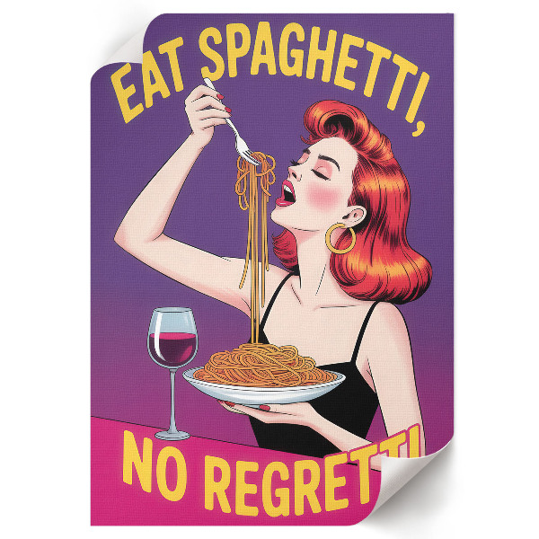 Poster auf leinwand Iss Spaghetti
