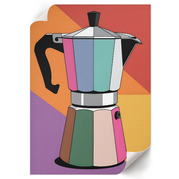 Poster leinwand Bunte Kaffeekanne