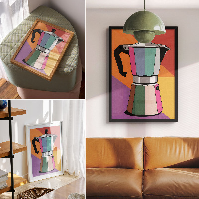 Poster leinwand Bunte Kaffeekanne