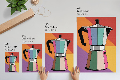 Poster leinwand Bunte Kaffeekanne