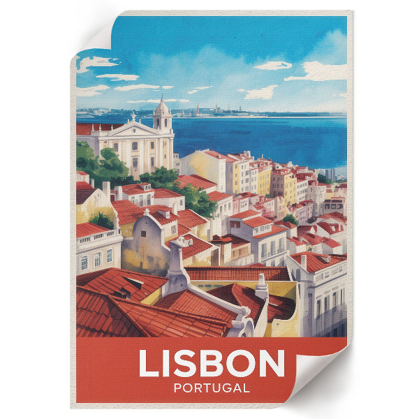 Retro poster Lissabon, Portugal
