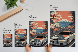 Plagát do obývačky Auto a hory