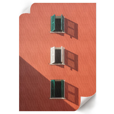 Poster leinwand Orange Fassade