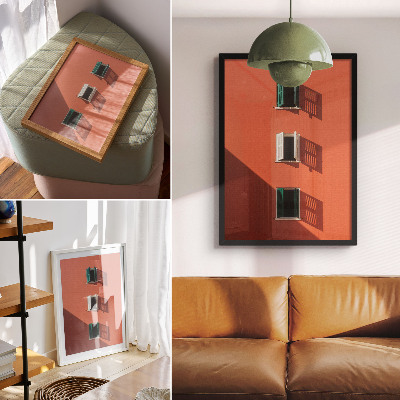 Poster leinwand Orange Fassade