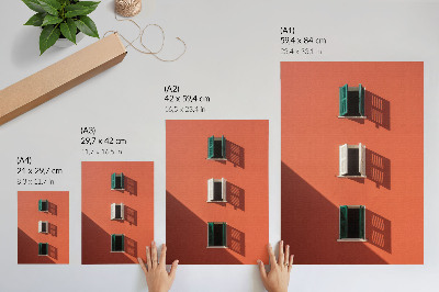 Poster leinwand Orange Fassade