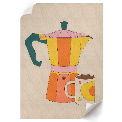Poster auf leinwand Kaffeekanne Becher