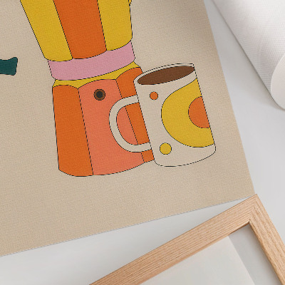 Poster auf leinwand Kaffeekanne Becher