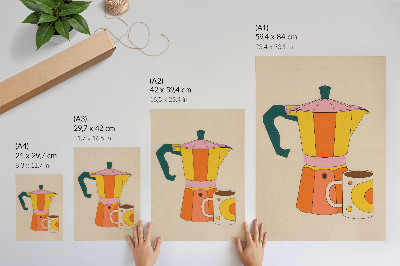 Poster auf leinwand Kaffeekanne Becher