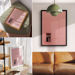 Bilder poster Rosa Fenster