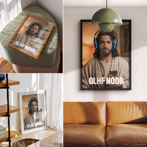 Wand poster Jesus, der Spieler