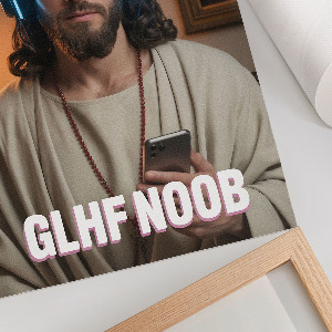 Wand poster Jesus, der Spieler