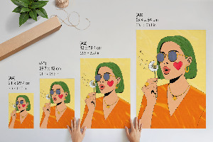 Kunstdruck poster Farbenfrohes Porträt