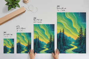 Poster auf Leinwand mit gemalter Landschaft
