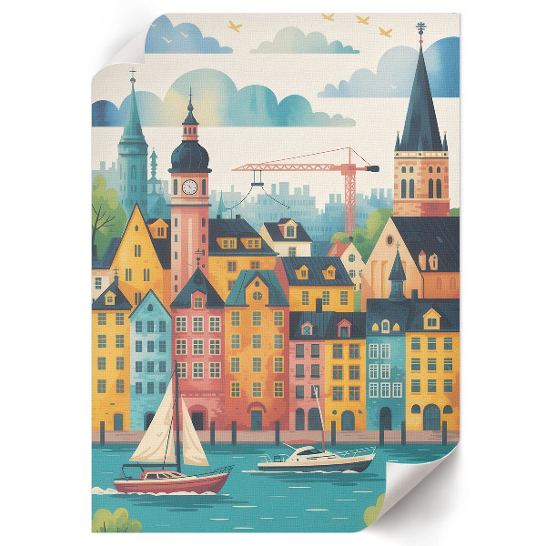 Poster leinwand Eine farbenfrohe Stadt