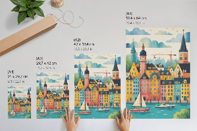 Poster leinwand Eine farbenfrohe Stadt