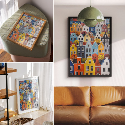 Poster kunstdruck Bunte Mietshäuser