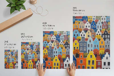 Poster kunstdruck Bunte Mietshäuser