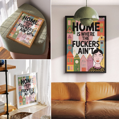 Kunstdruck poster Bunte Häuser