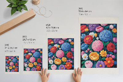 Kunstdruck leinwand Regenbogenblumen