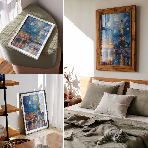 Bilder poster Paris bei Nacht