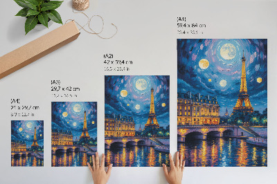 Bilder poster Paris bei Nacht