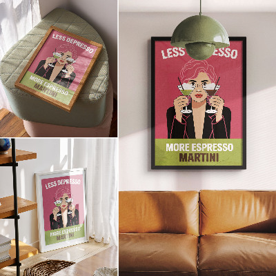 Poster kunstdruck Cocktail-Pop-Art
