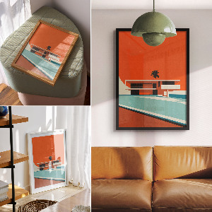 Poster auf Leinwand mit modernem Architekturmotiv