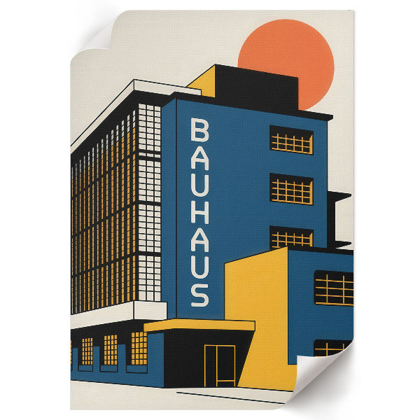 Poster mit Kunstdruck zur Bauhaus-Architektur