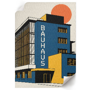Poster mit Kunstdruck zur Bauhaus-Architektur
