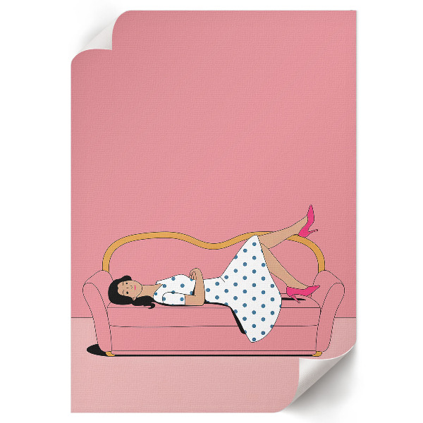 Wandposter „Entspannung“ in Rosa