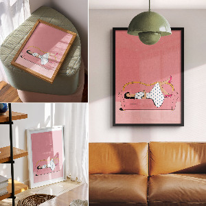 Wandposter „Entspannung“ in Rosa