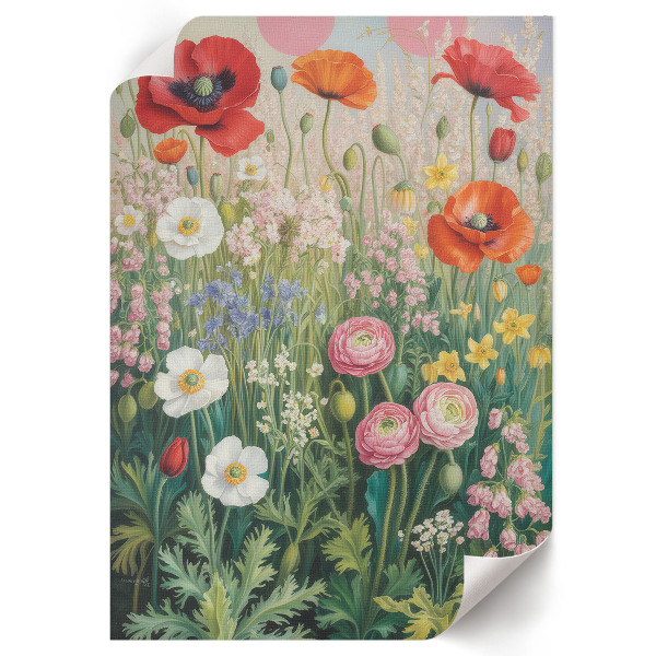 Poster auf Leinwand mit Blumenmotiv